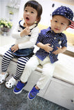 Boys shirts long sleeve with collar lovely cartoon mickey polka