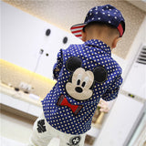 Boys shirts long sleeve with collar lovely cartoon mickey polka