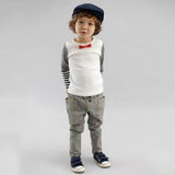 Baby Boys Bowties Stripes Long Sleeve T-shirt Shirt Tops Toddler Clothes