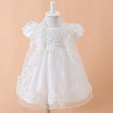 Baby Girls Christening Gown Dresses+Hat+Shawl Vestidos Infantis Princess