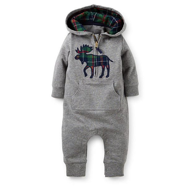 Fashion Brand Baby Moda Roupas Bebe Long Sleeve Hooded Cotton Rompers Newborn Boy Baby Winter Romper