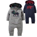 Fashion Brand Baby Moda Roupas Bebe Long Sleeve Hooded Cotton Rompers Newborn Boy Baby Winter Romper