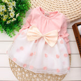 New spring bebe infant chiffon dress big bow-knot kids fashion