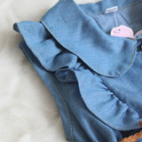 Baby girls dress New fashion Children clothing brand cotton denim dresses kids summer girl sleeveless princess