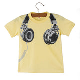 Big Sale Boy Kids Summer T-Shirt Casual Headphone Short Sleeve Cutton Tops Blouses Fashion