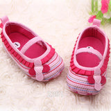 Four-Flower Baby Girl Striped Sole Shoes for Kids Cute Toddler Shoe