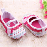 Four-Flower Baby Girl Striped Sole Shoes for Kids Cute Toddler Shoe