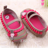 Four-Flower Baby Girl Striped Sole Shoes for Kids Cute Toddler Shoe