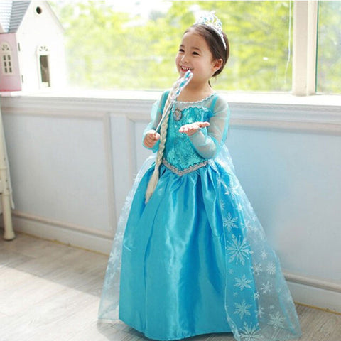 Girl Dresses Princess Children Clothing Anna Elsa Cosplay Costume Kid's Party Dress Baby Girls Clothes