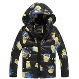 Minion Boy Coats Hooded High Quality Character Winter Boy Kids Jackets Coat Long Sleeve Wadded Children Clothing Outwear