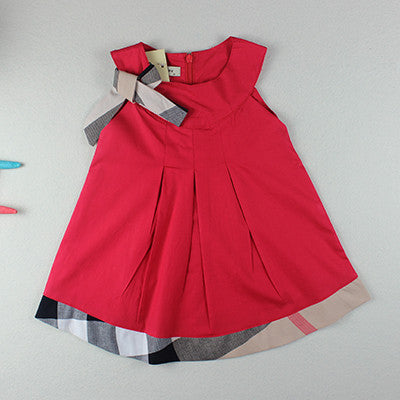 Baby clothing summer style dresses cotton child outfits plaid costumes