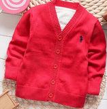 Spring candy-colored 100% cotton baby boys and girls in polos single-breasted cardigan jacket