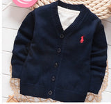 Spring candy-colored 100% cotton baby boys and girls in polos single-breasted cardigan jacket