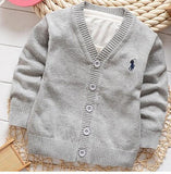 Spring candy-colored 100% cotton baby boys and girls in polos single-breasted cardigan jacket