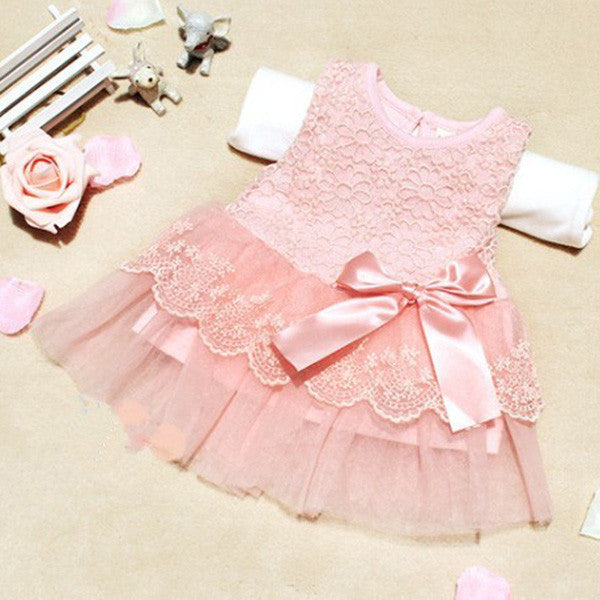 Retai,girls princess dress Children's clothing baby girls clothes kids tutu dress girl chiffon dress with Bowknot