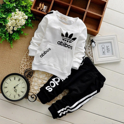 New cotton spring children baby boys autumn spring 2pcs clothing set suit baby shirt+pants sets